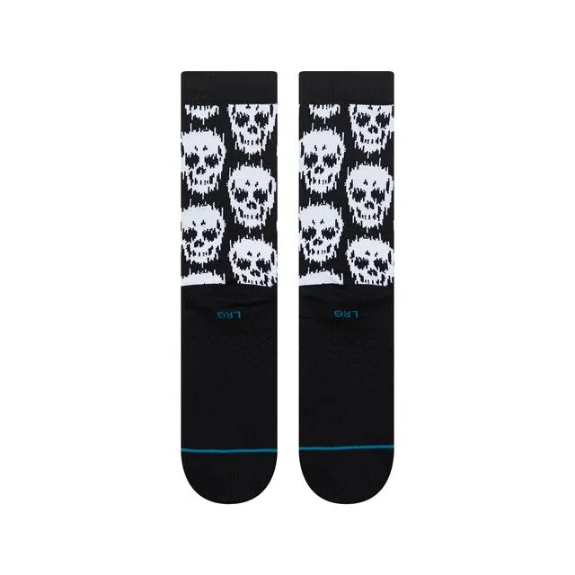 Stance Static Skull crew sokker sort – medium støtte