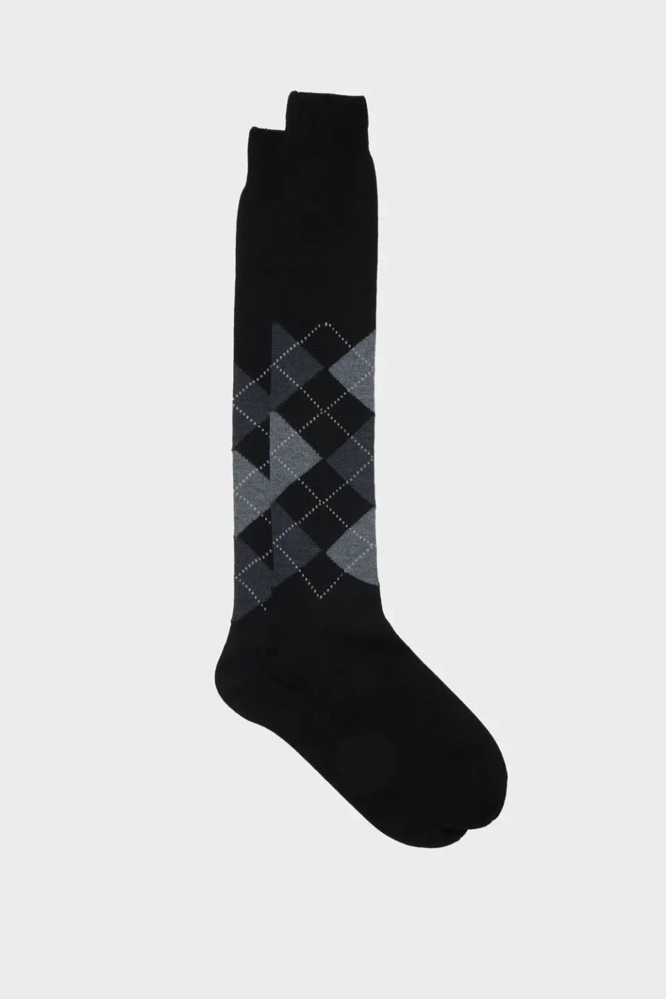 Bresciani Lapo strømper sort uld ternet