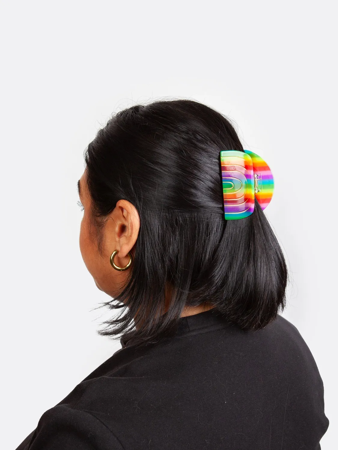 Eat My Socks Rainbow Hair Claw hårklemme acetat
