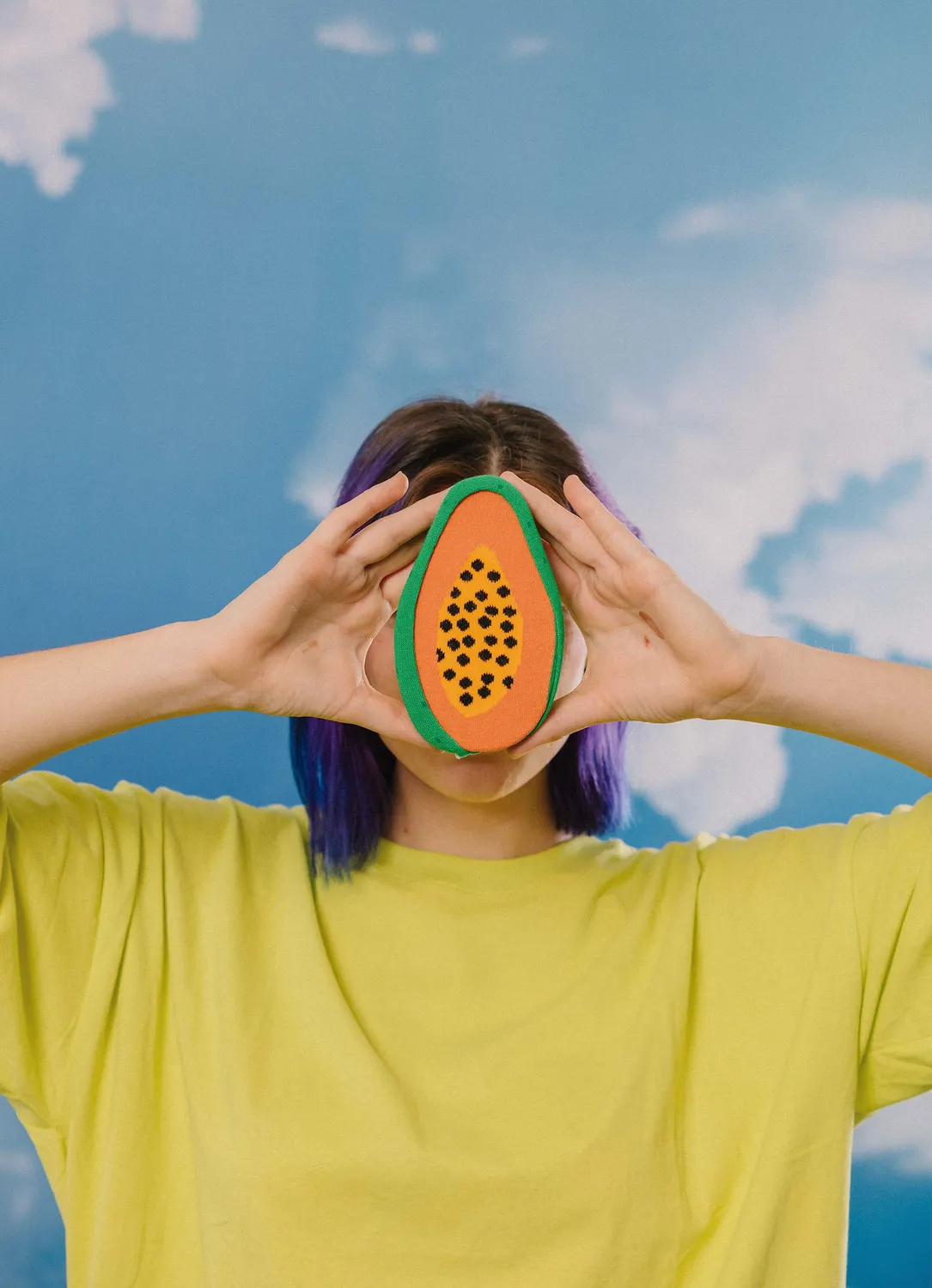 Eat My Socks Juicy Papaya sokker frugt bomuld