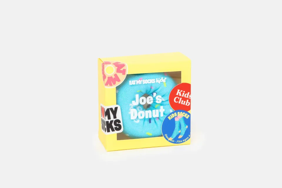 Eat My Socks Joe's Donut Kids Blue børnesokker i bomuld