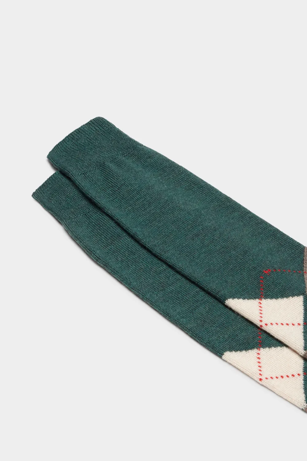 Bresciani Lapo sokker grøn rude uld intarsia