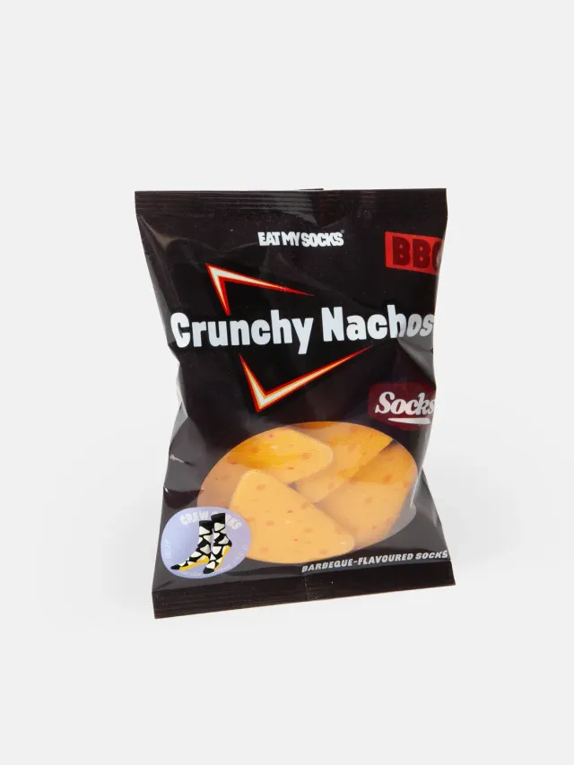 Eat My Socks Crunchy Nachos BBQ sokker sort
