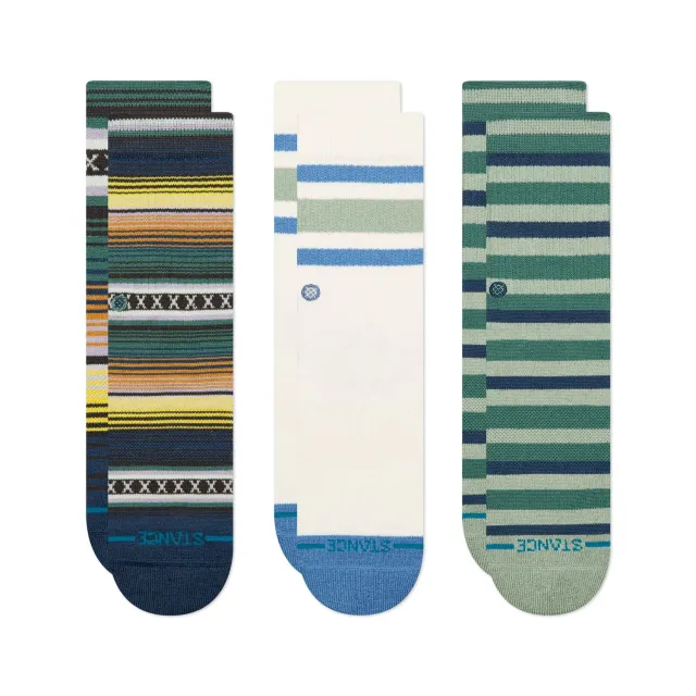 Stance Kids Mix Stripe sokker grøn 3-pak bomuld
