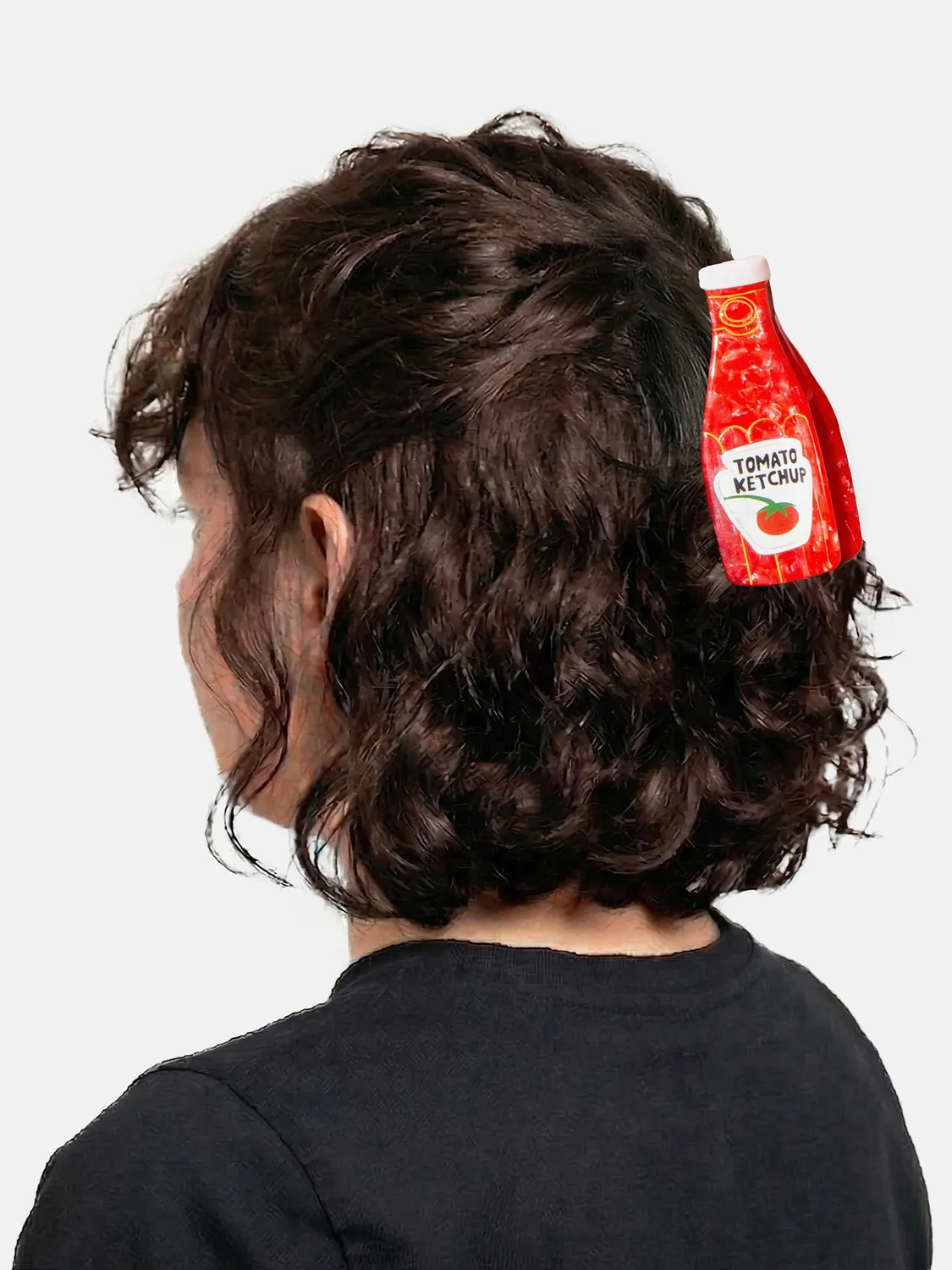 Eat My Socks Ketchup hårklemme i acetat med stærkt greb