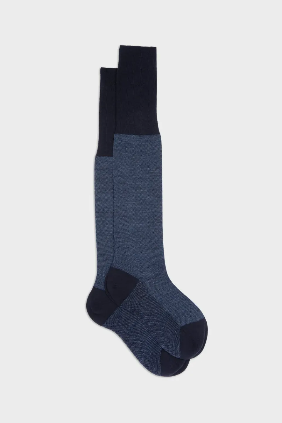 Bresciani Essentials Brando strømper blå pixeluld