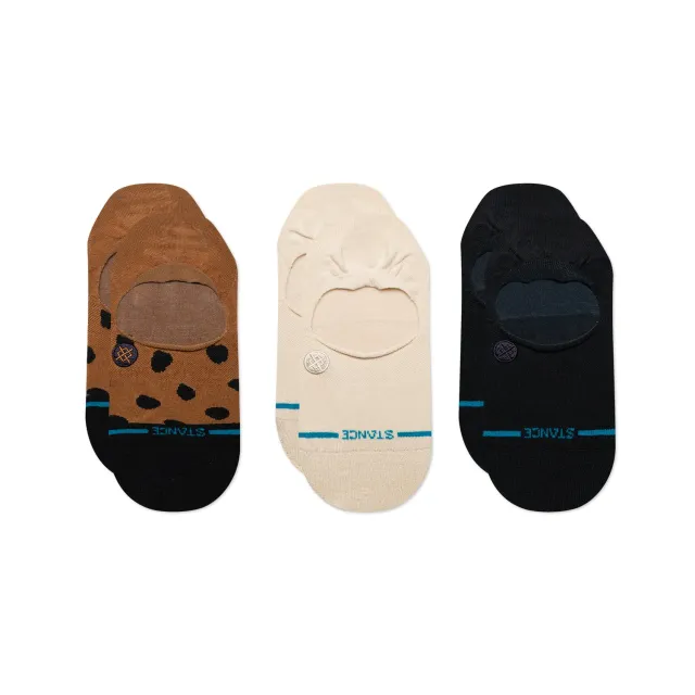 Stance Leopard no-show sokker 3-pak brun bomuld