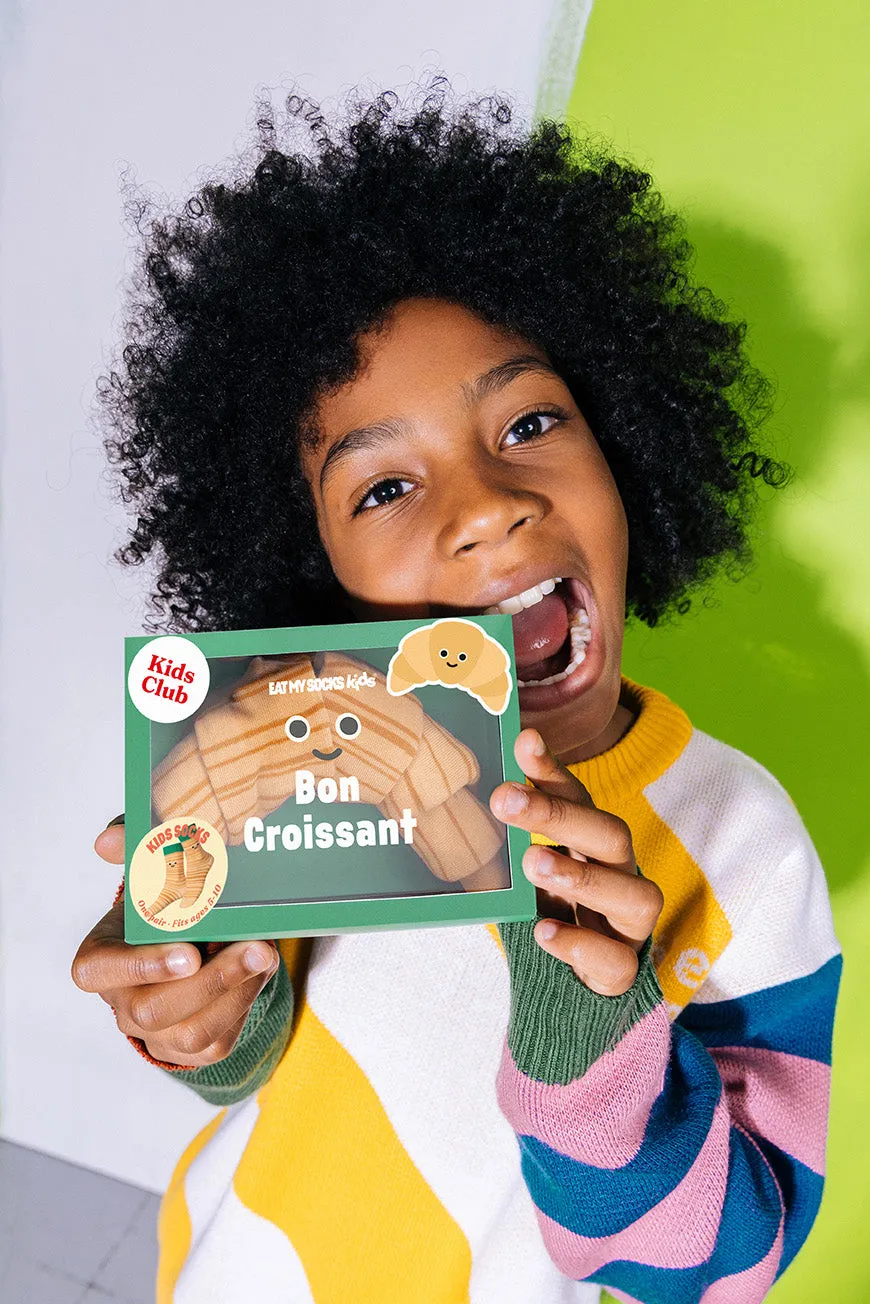 Eat My Socks Bon Croissant børnesokker funky creme