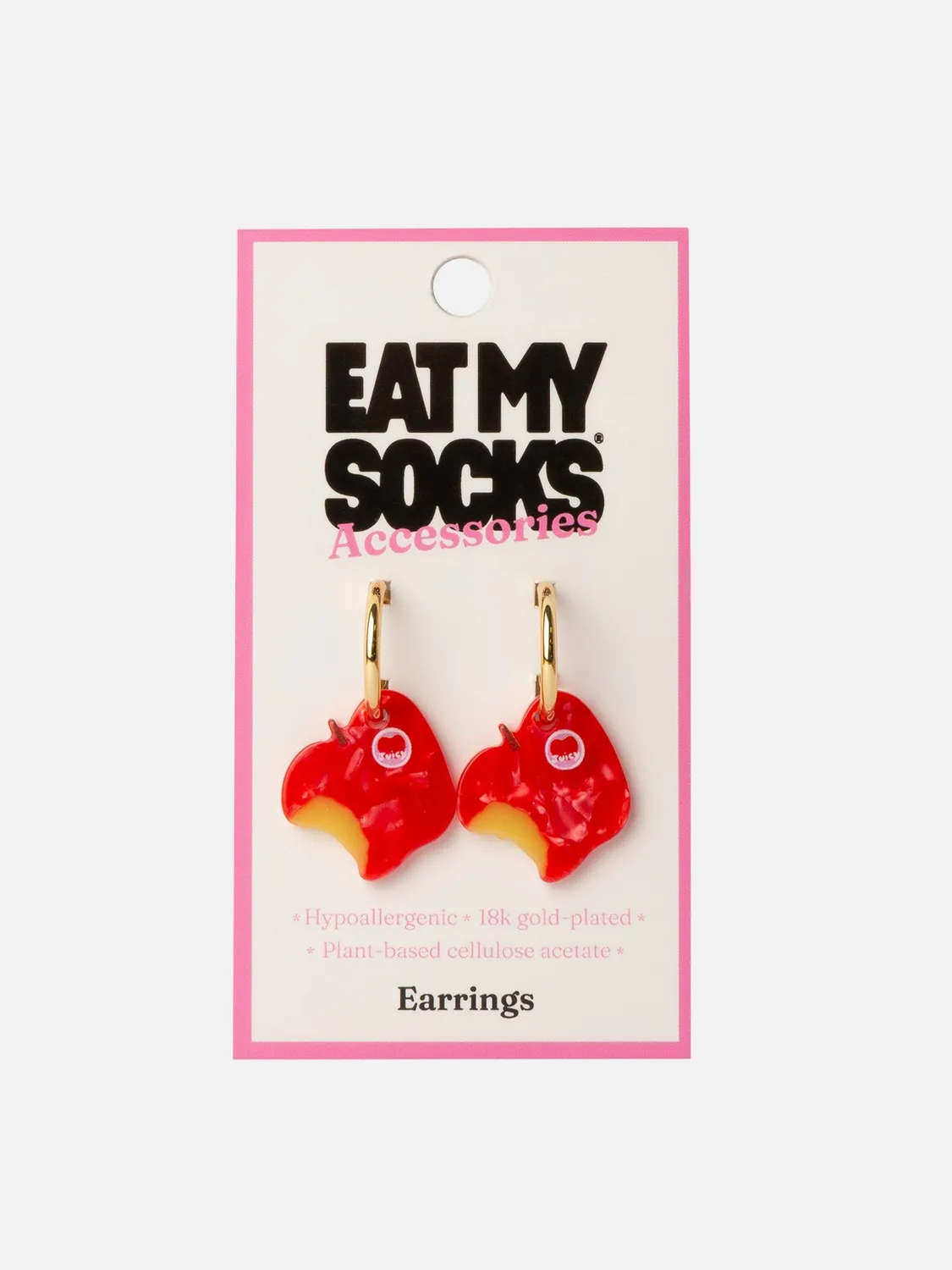 Eat My Socks Apple øreringe celluloseacetat guld