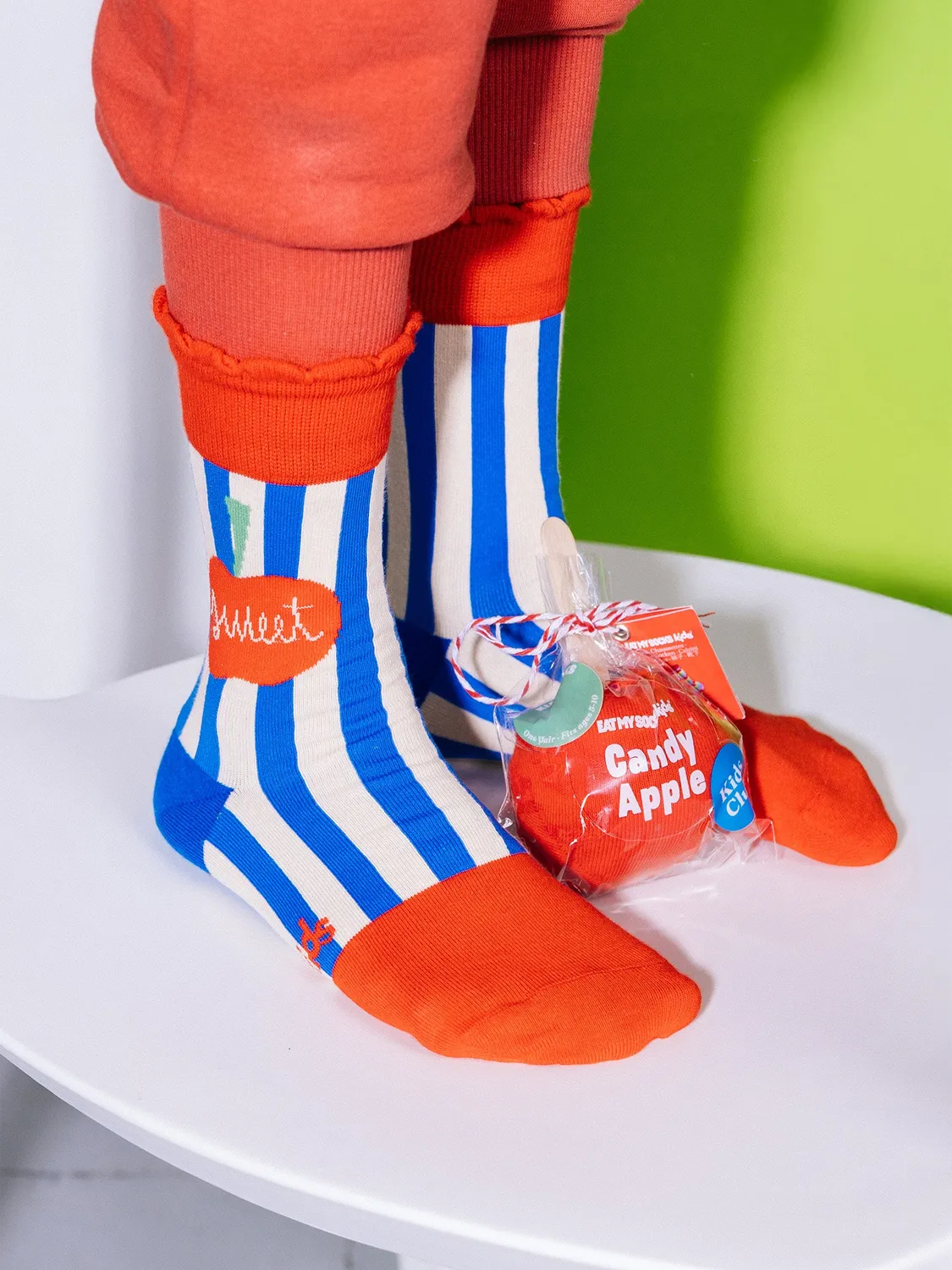 Eat My Socks Candy Apple børnesokker 1 par rød