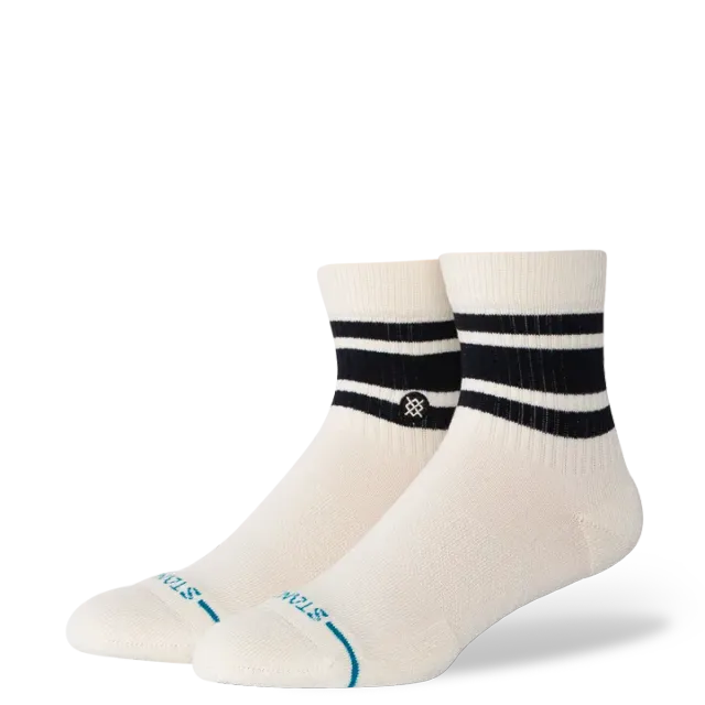 Stance Boyd Quarter sokker ivory stribet bomuld