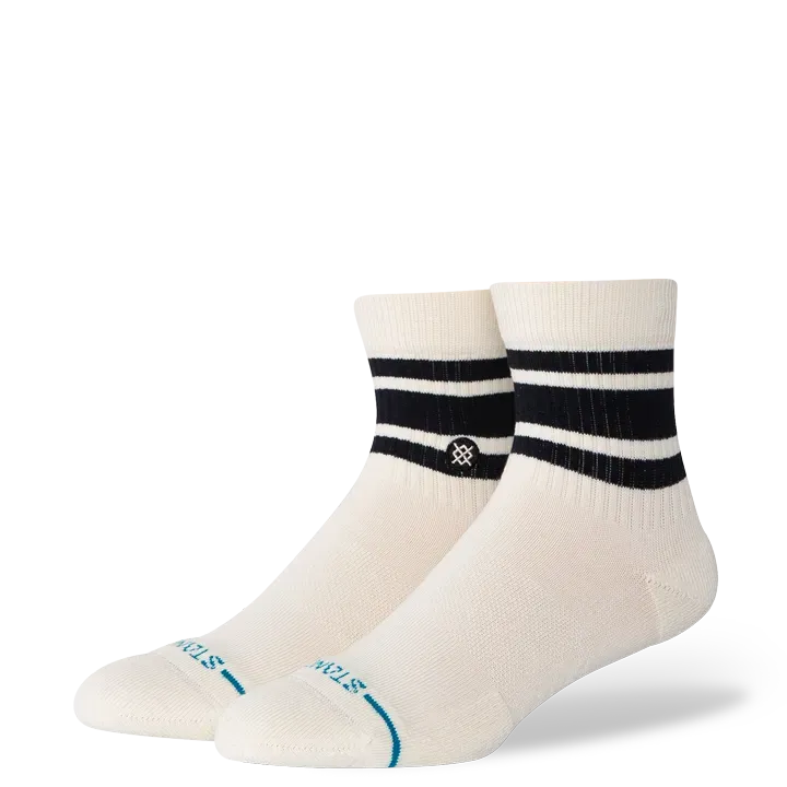 Stance Boyd Quarter sokker ivory stribet bomuld