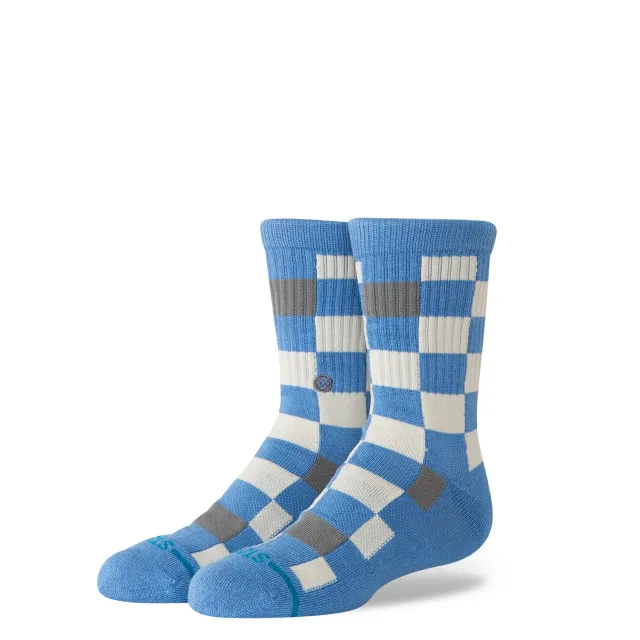 Stance Chef Check Crew børnestrømper blå – ternet