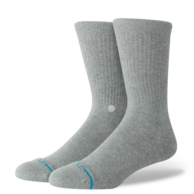 Stance Icon Crew sokker gråmeleret medium polstring