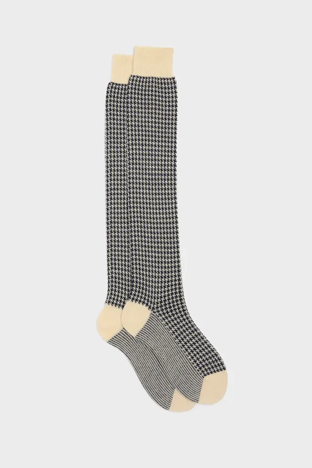 Bresciani Essentials Egon strømper blå uld cashmere