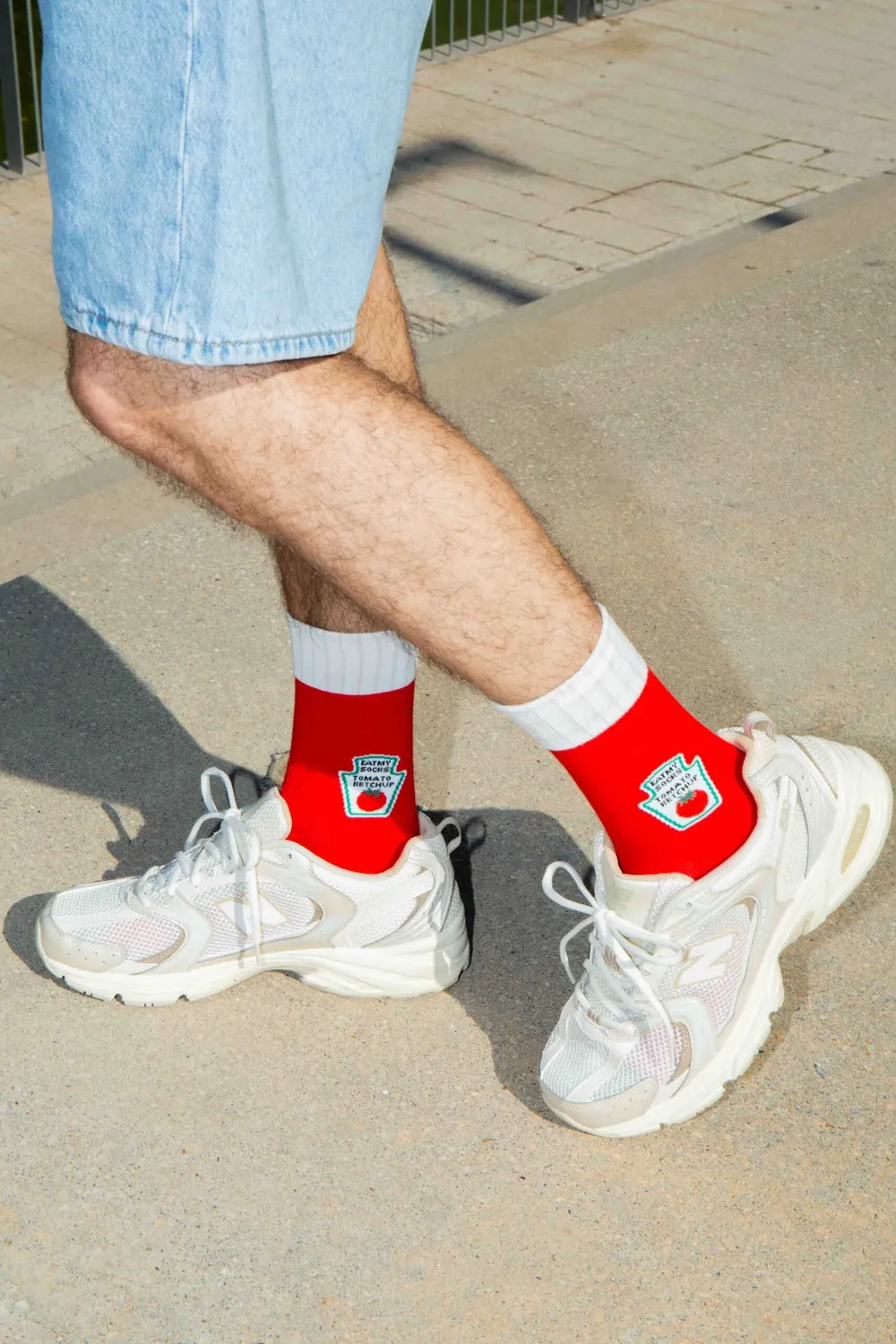 Eat My Socks Ketchup sokker 1 par sjove bomuld