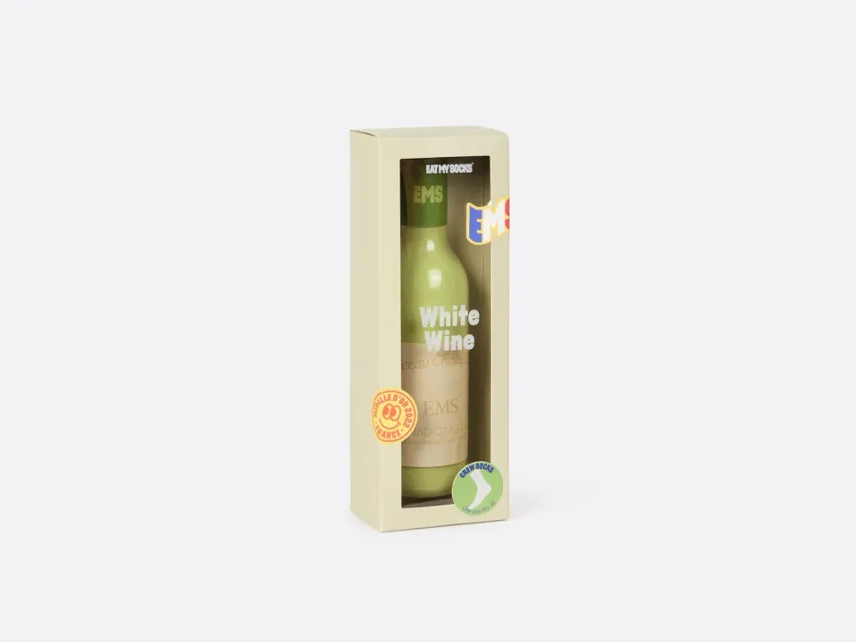 Eat My Socks White Wine strømper 3D gave