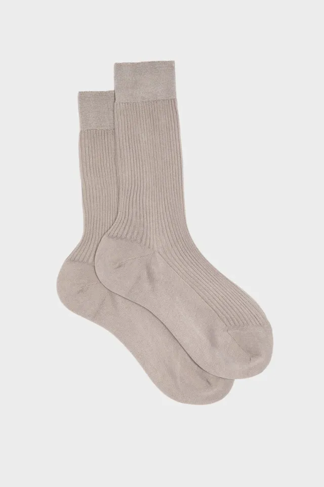 Bresciani Barbara silkestrømper perlegrå - 100% silke