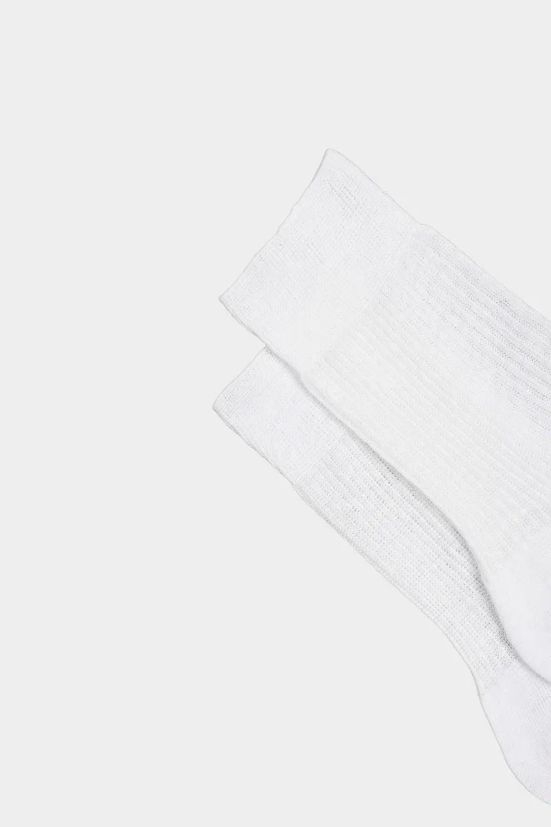 Bresciani Sara hørstrømper off white dame ribstrik