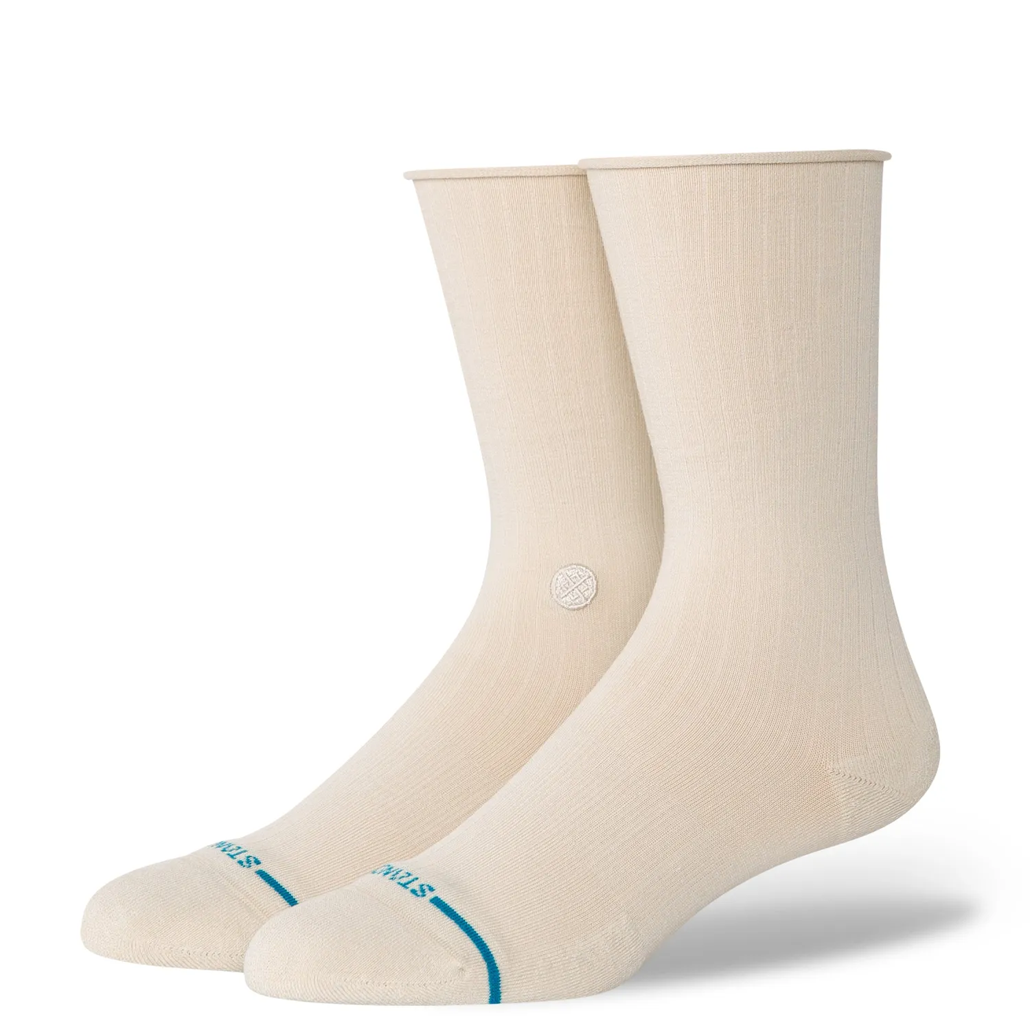 Stance Rolled Solid Crew sokker oatmeal lette