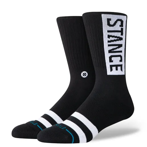 Stance OG Crew sokker 9-pak sorte bomuld
