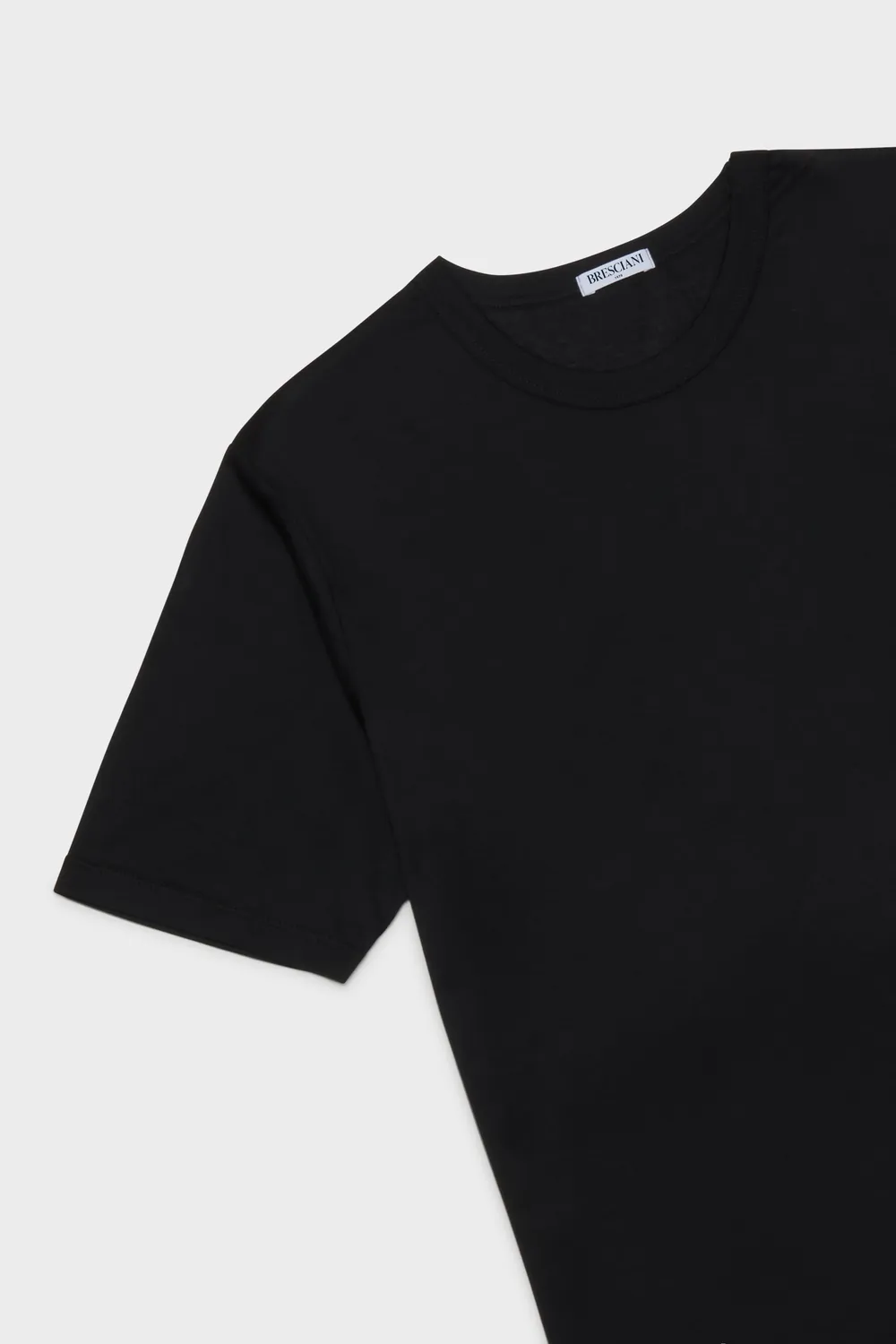 Bresciani Girocollo T-shirt black ren bomuld