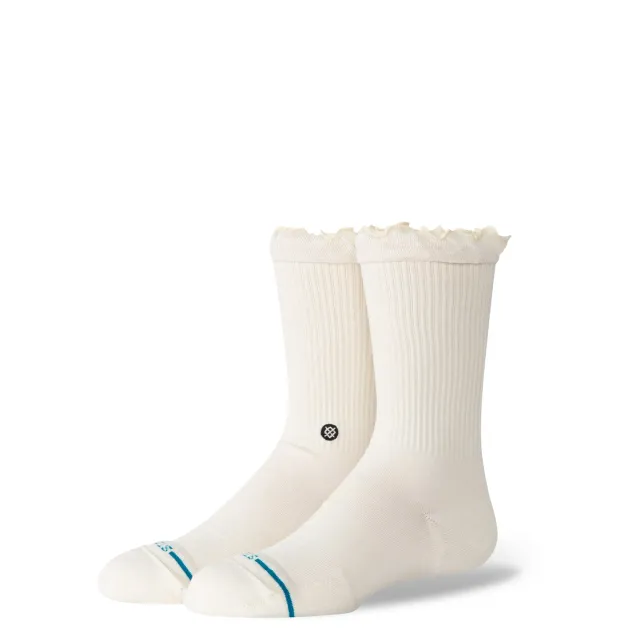 Stance Kids Ruffle Icon Crew børnestrømper Ivory bomuld