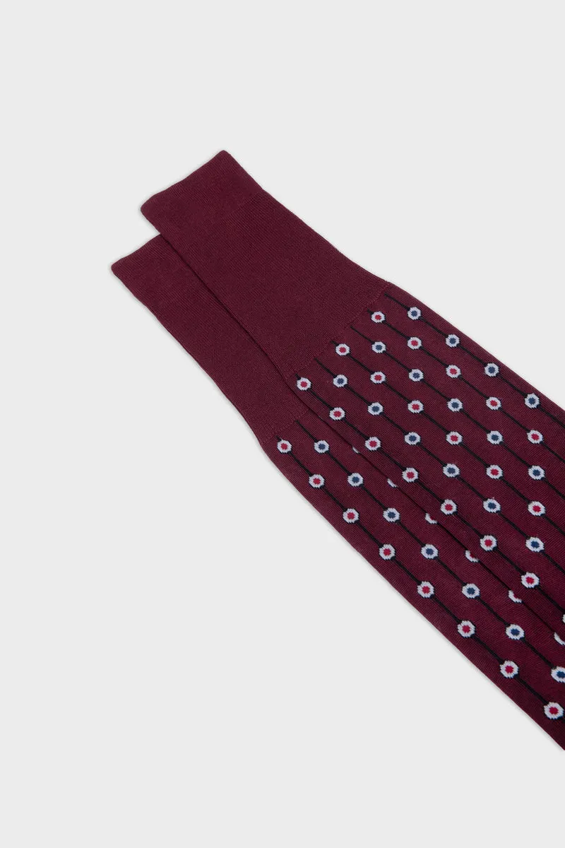Bresciani Essentials Pavone strømper bordeaux bomuld