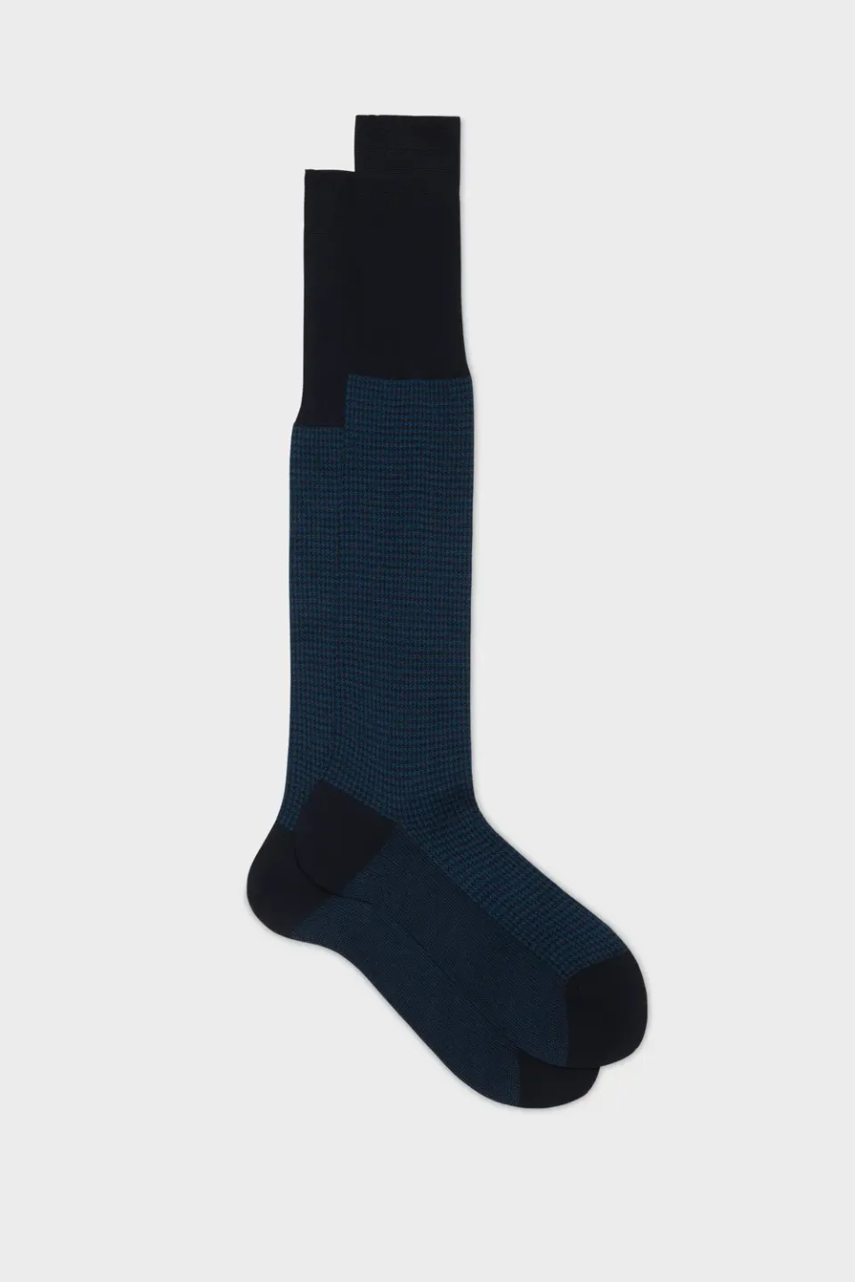 Bresciani Essentials Leo herresokker navy pied-de-poule