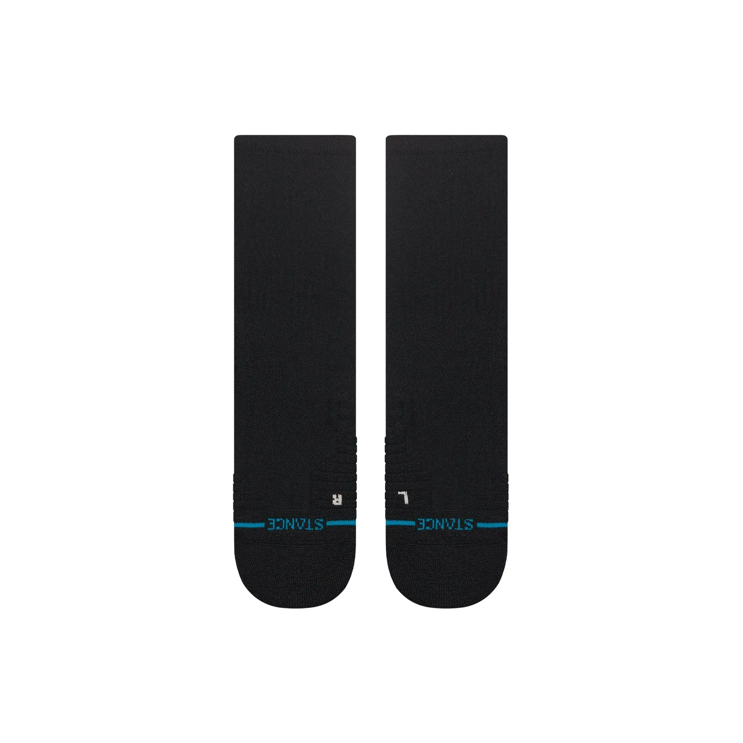 Stance Icon Mid Solid Ribbed Crew sokker sort nylon