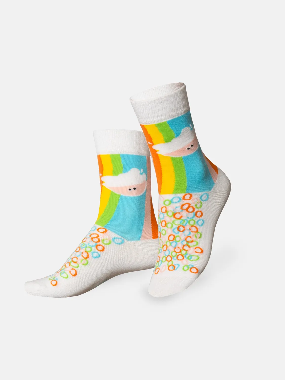 Eat My Socks Blue Rainbow børnesokker regnbue