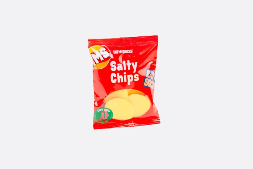 Eat My Socks Salty Chips Red sokker snackæske bomuld