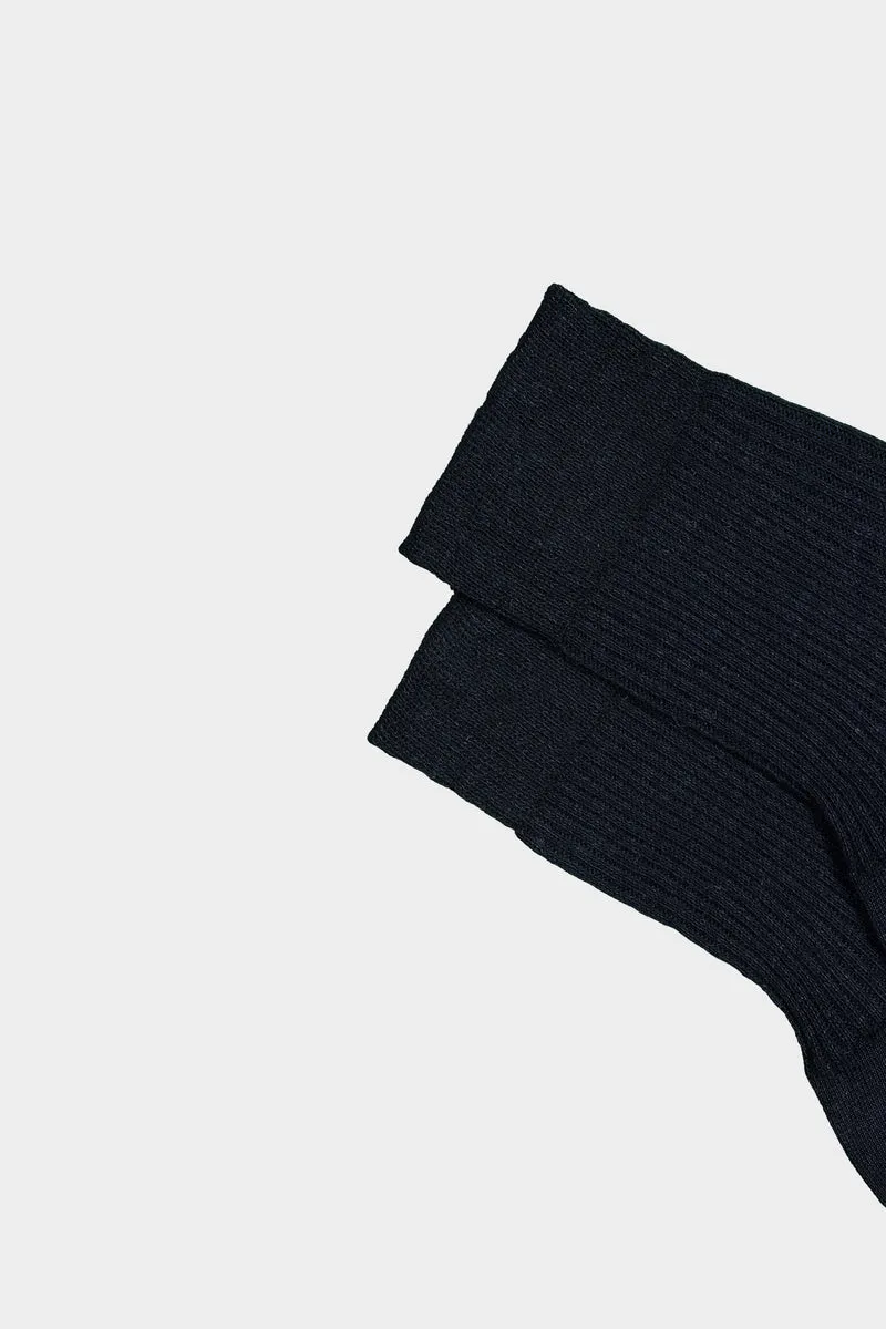 Bresciani Sara damesokker navy hør rib