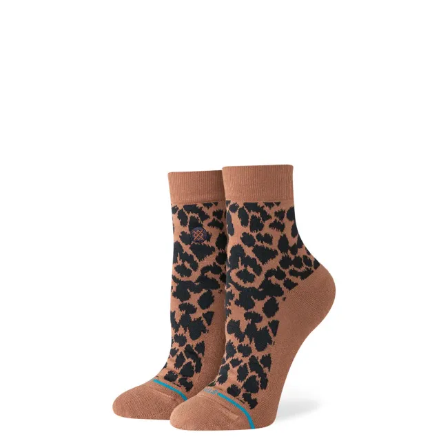 Stance Love Leopard ankelstrømper brun let polstring