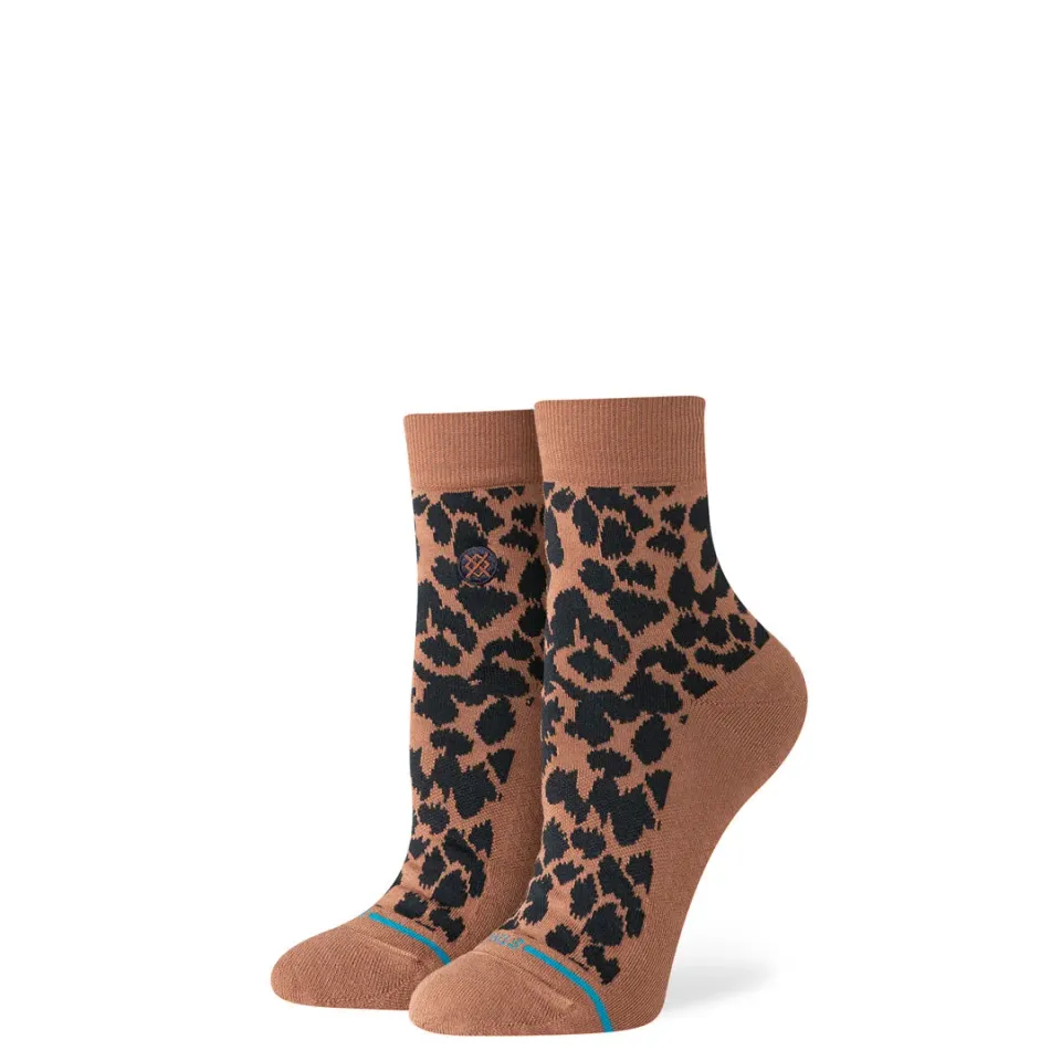 Stance Love Leopard ankelstrømper brun let polstring