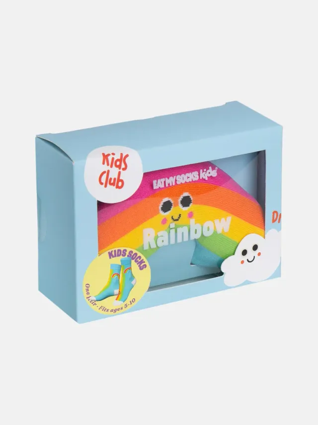 Eat My Socks Rainbow børnestrømper 1 par kulørte
