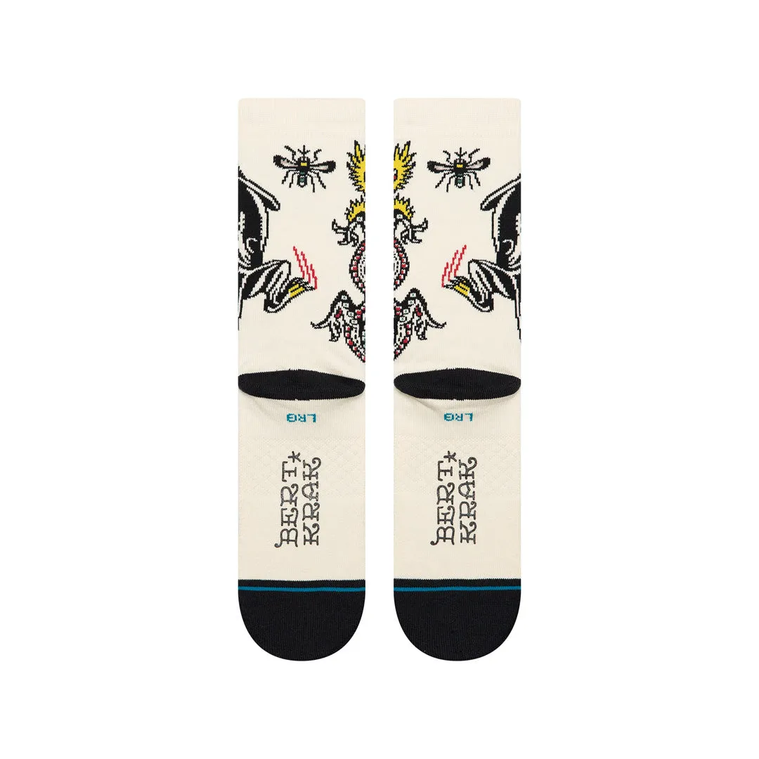 Stance Battle Crew Strømper Cream bomuld