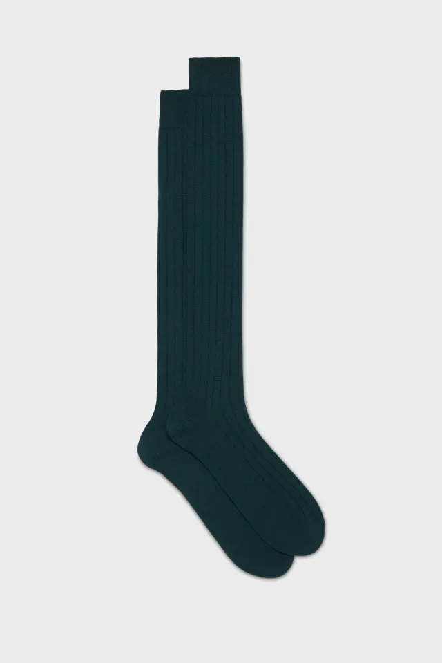 Bresciani Essentials Lupo uldsokker grøn 90% uld