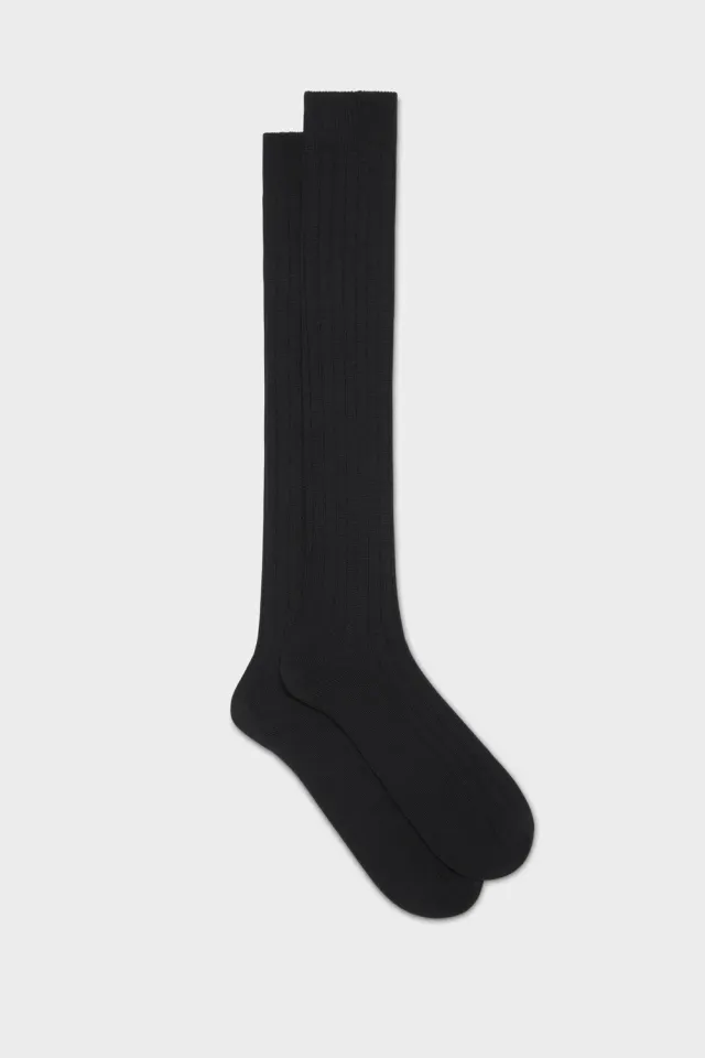 Bresciani Essentials Lupo herre uldstrømper sort merino