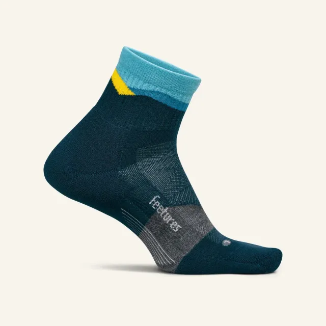 Feetures Trail Max Cushion Quarter trailsok Mountain High Blue