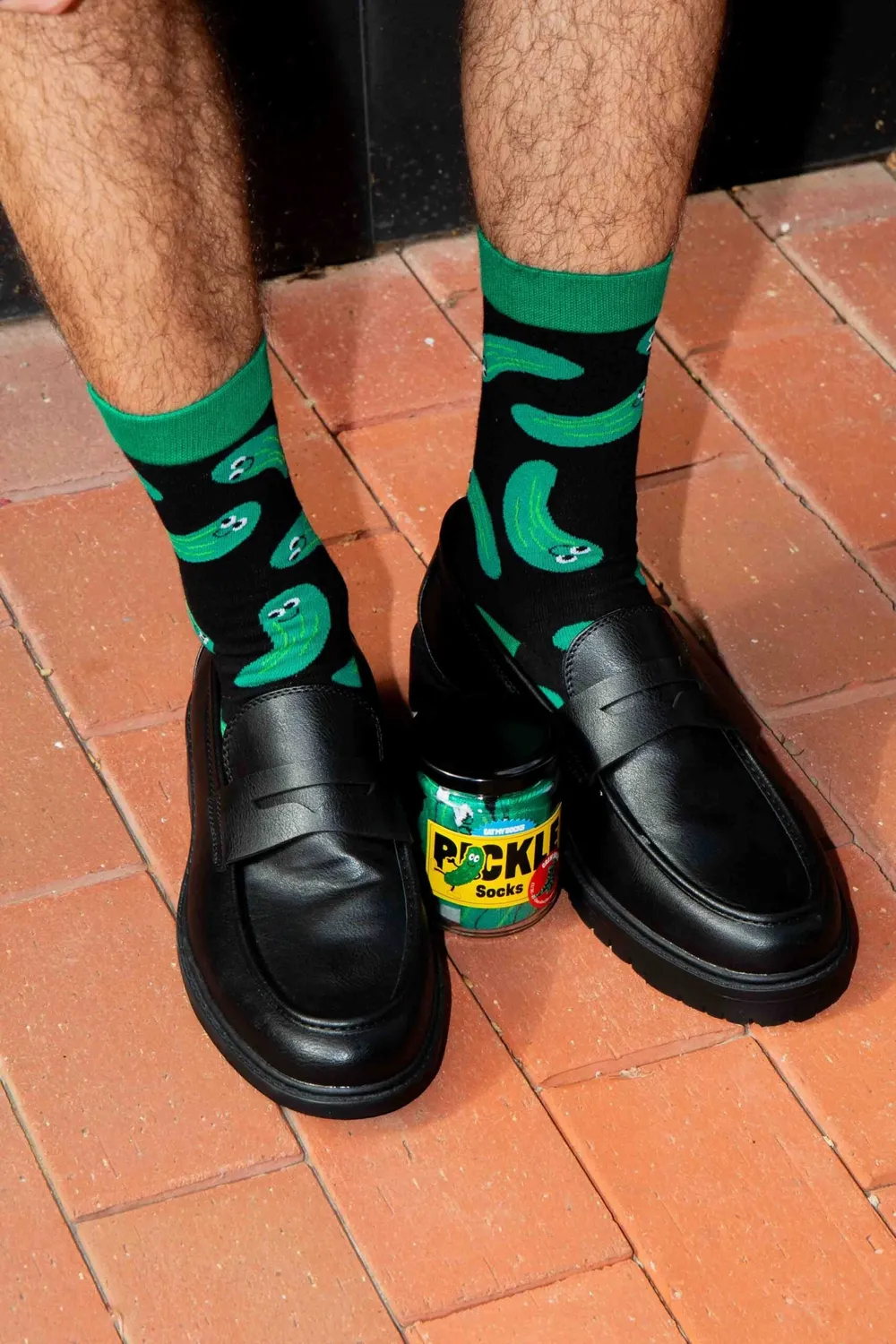 Eat My Socks Pickles strømper agurk i glas bomuld