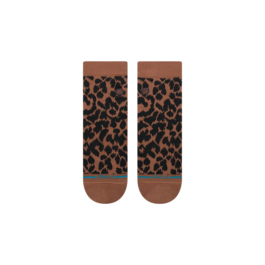 Stance Love Leopard ankelstrømper brun let polstring