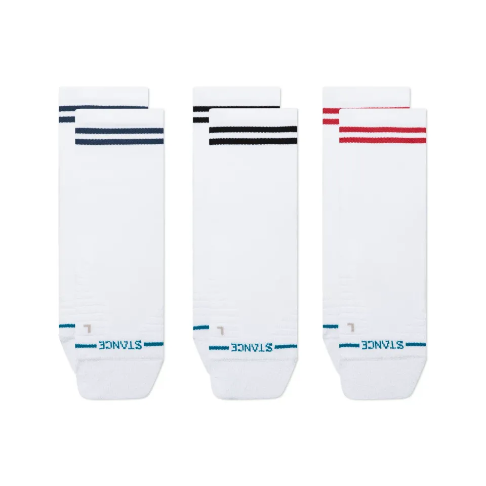 Stance Lined Up quarter strømper hvid 3-pak nylon