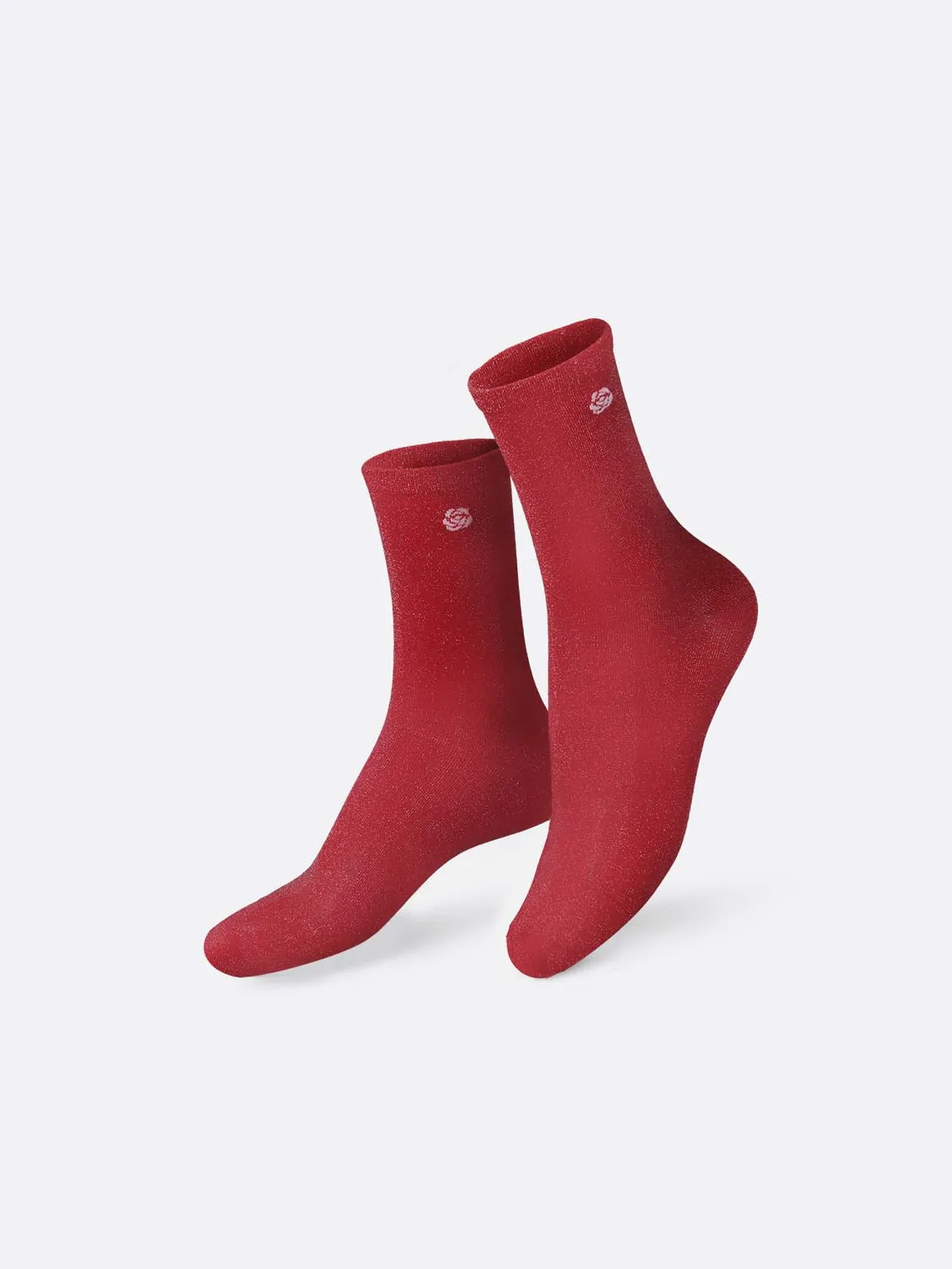 Eat My Socks Pretty Rose strømper rød 1 par bomuld
