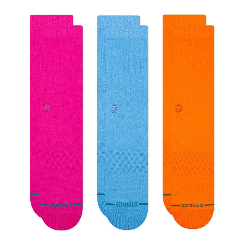 Stance Icon crew strømper orange 3-pak medium