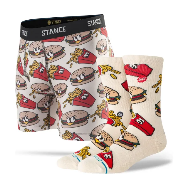 Stance Burger and Fries boxershorts og sokker 2-pak multi
