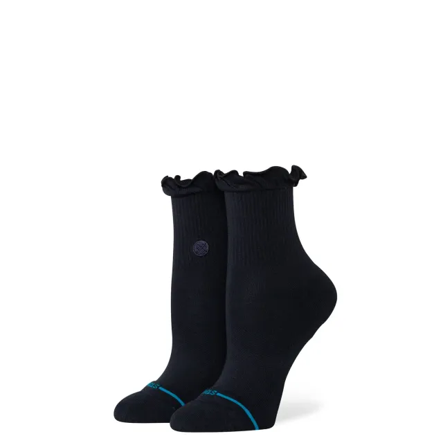 Stance Ruffle Icon Quarter sokker sort S – let polstring