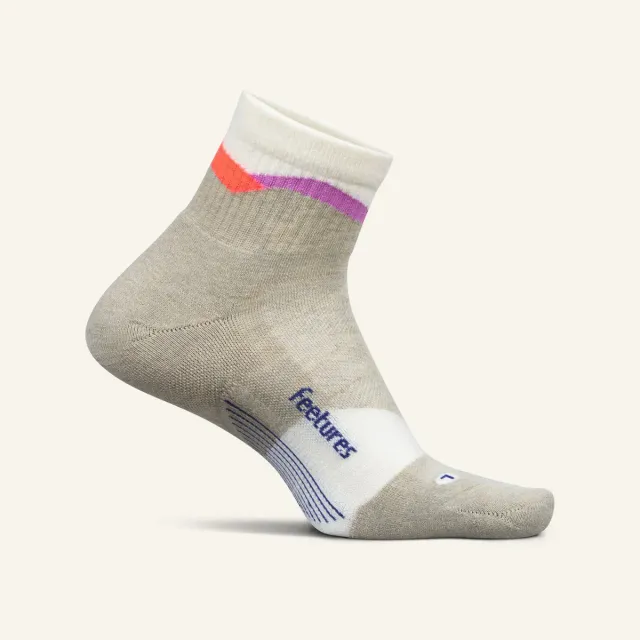 Feetures Trail Max Cushion Quarter strømper cream let polstring