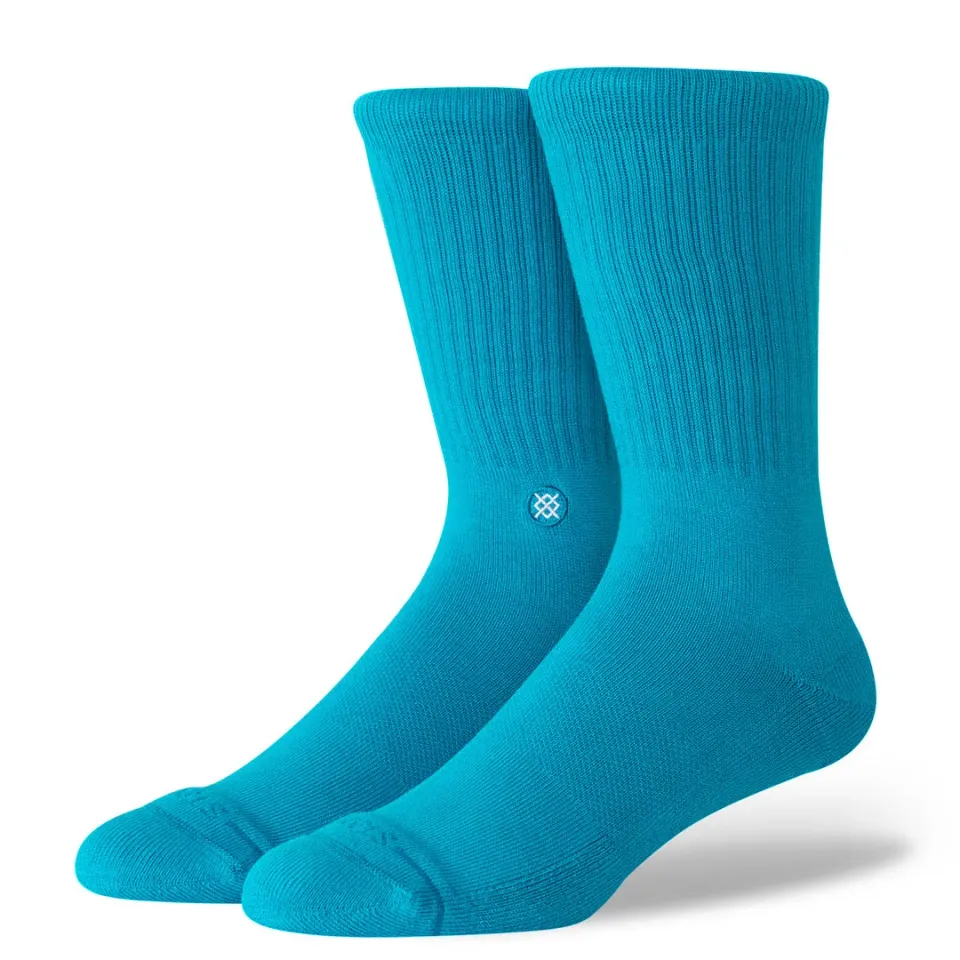 Stance Icon Crew sokker Teal Blue bomuld
