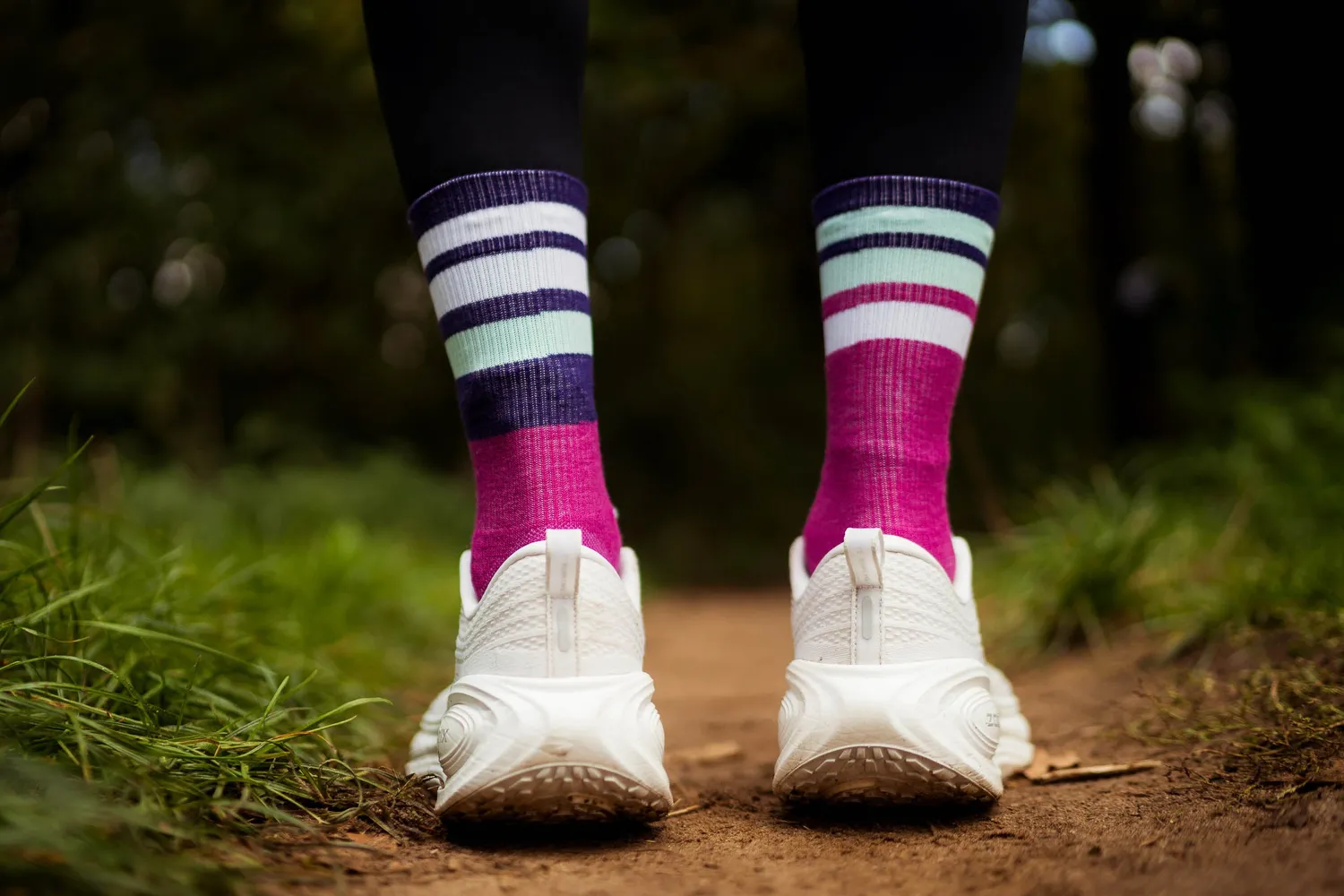 Incylence Merino Strive Magenta Cyan strømper merinould